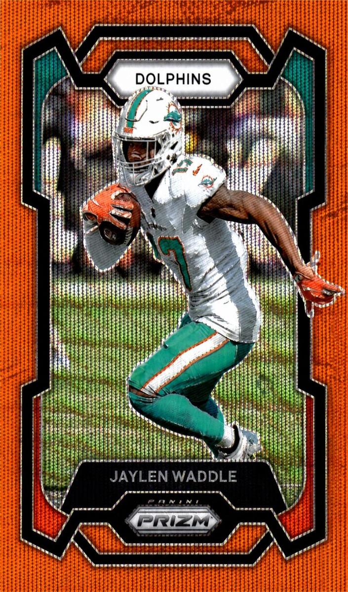 2023 Panini Prizm Football Orange Wave Jaylen Waddle #185