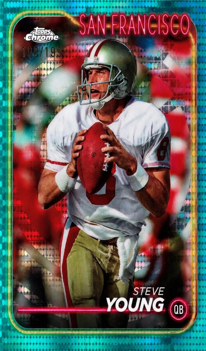 2024 Topps Chrome Football Aqua Sonar Refractor Steve Young #178