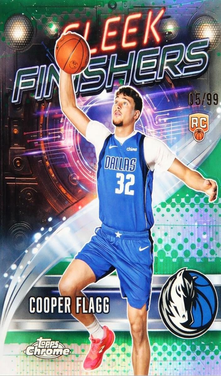 2025 Topps Chrome Basketball Geometric Green Refractor Cooper Flagg #SF-21 PSA 10