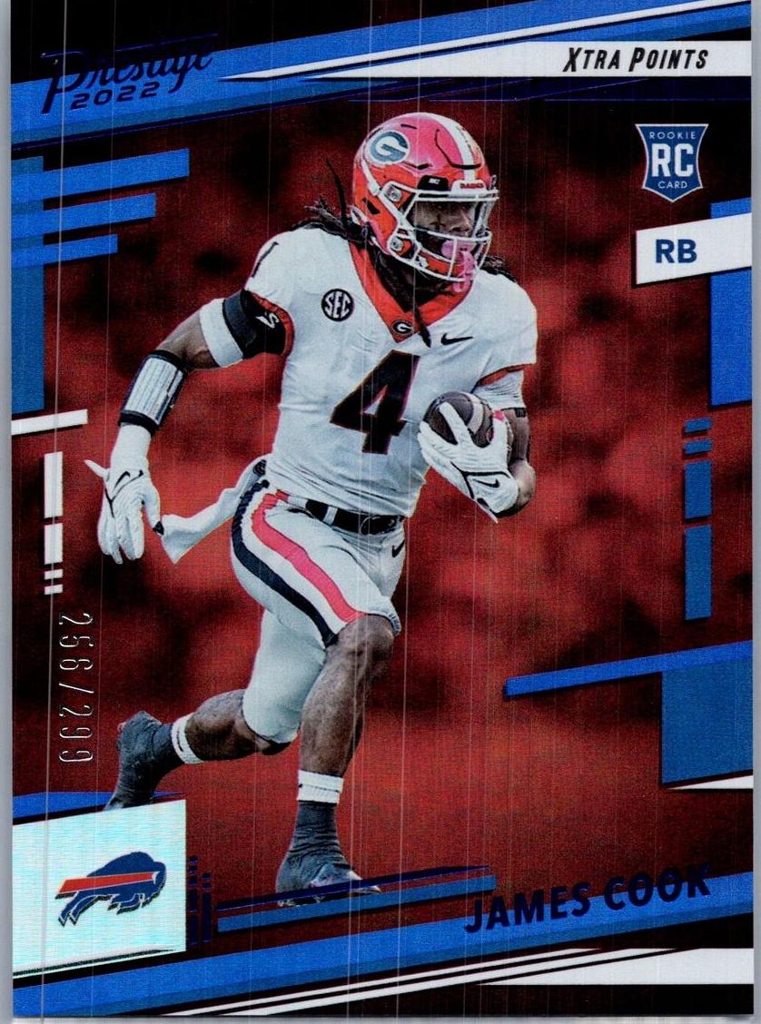 2022 Panini Prestige Football Xtra Points Blue James Cook #347