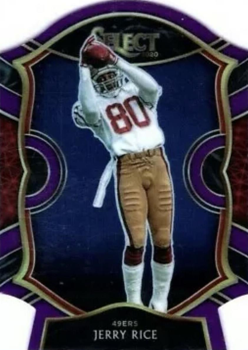 2020 Panini Select Football Purple Prizm Die-Cut Jerry Rice #20 PSA 9