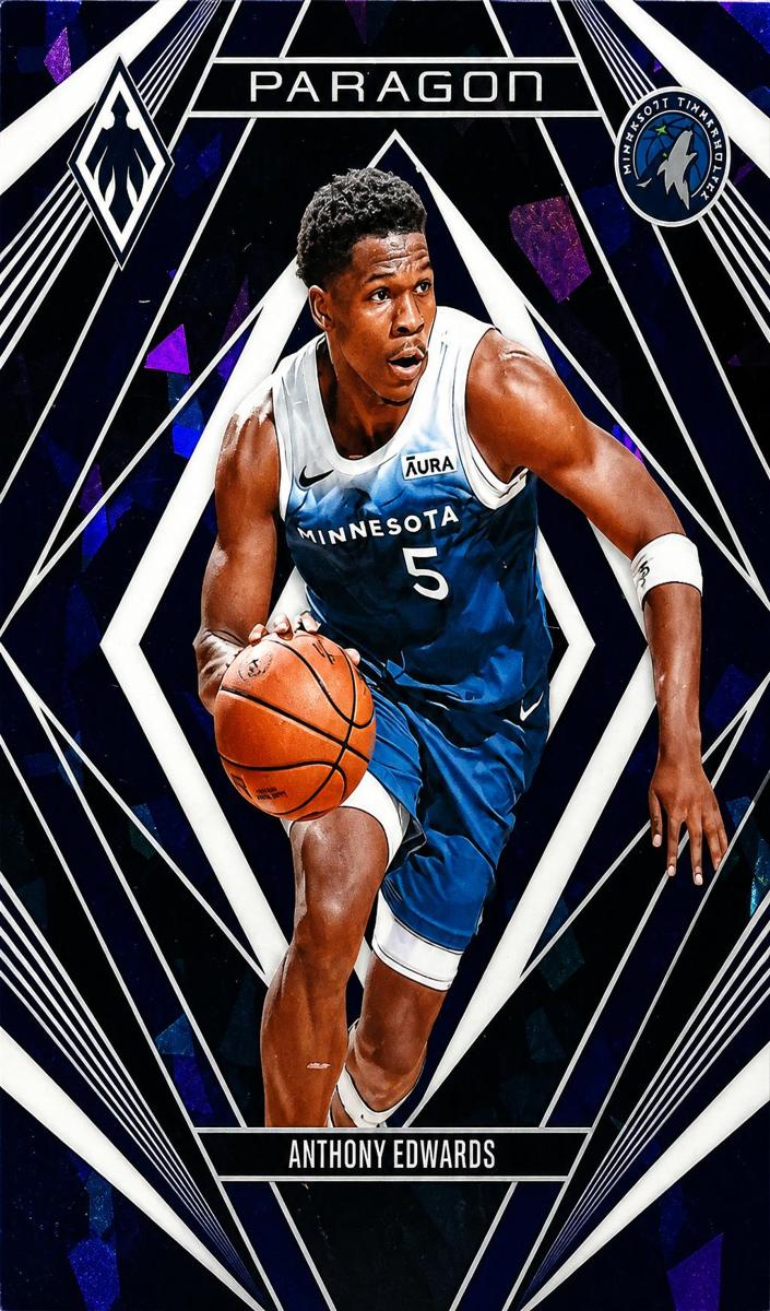 2023 Panini Phoenix Basketball Blue Ice Anthony Edwards #9 PSA 8