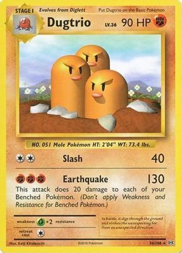 2016 Pokemon XY Evolutions Dugtrio #56