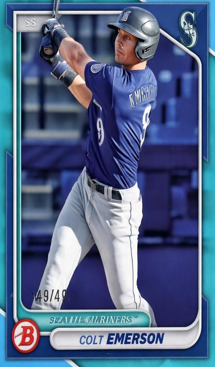 2024 Bowman Prospects Baseball Sky Blue Colt Emerson #BP-10 PSA 8