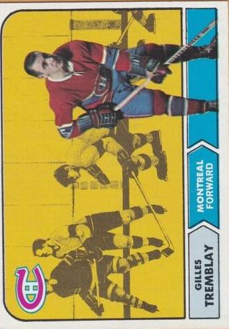 1968 Topps Hockey Gilles Tremblay #66 PSA 8