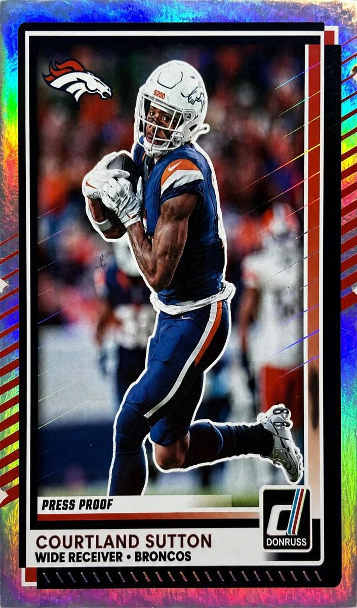 2025 Panini Donruss Football Press Proof Silver Die-Cut Courtland Sutton #298