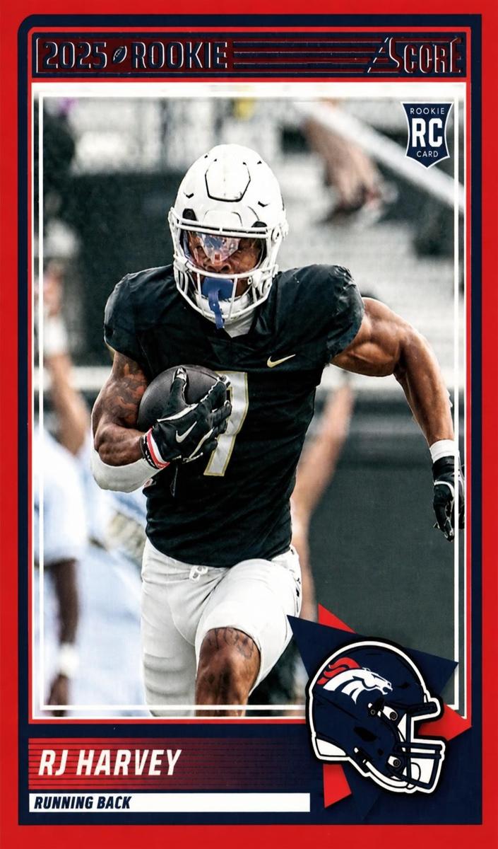 2025 Panini Score Football Red RJ Harvey #49