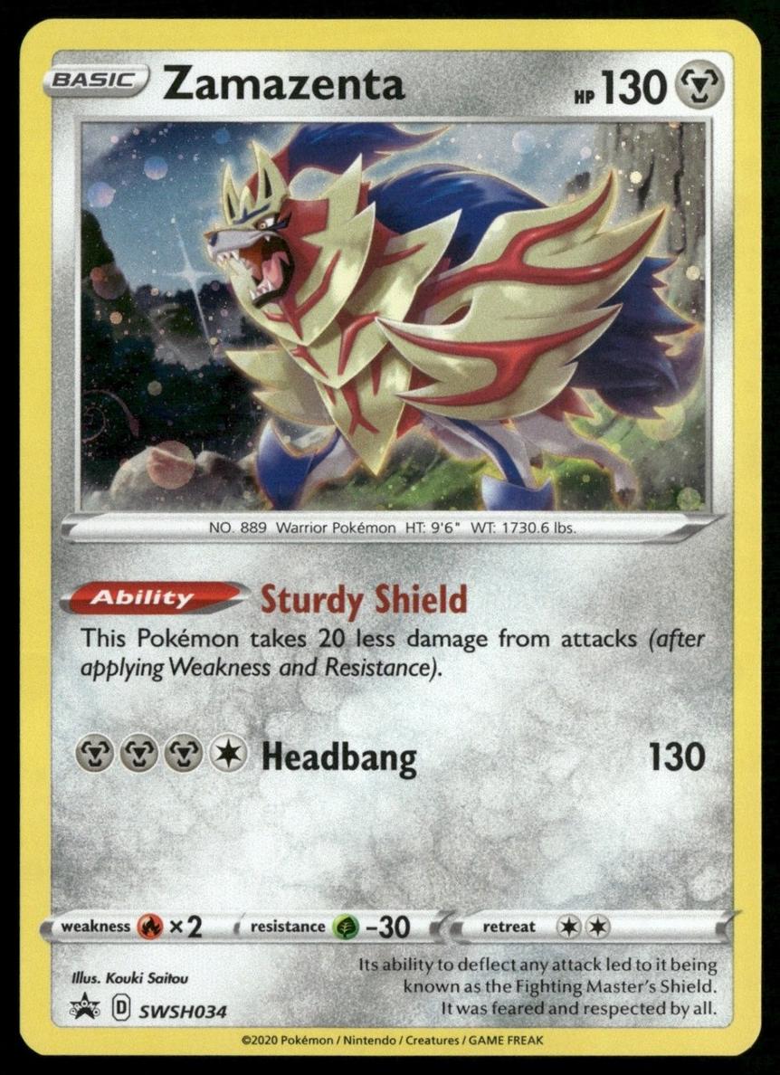 2020 Pokemon SWSH Black Star Promo Zamazenta #SWSH034