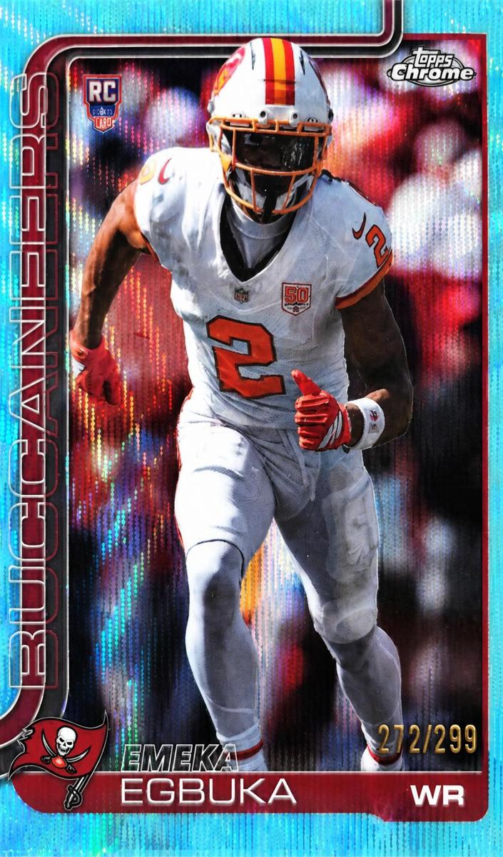 2025 Topps Chrome Football Teal Wave Refractor Emeka Egbuka #312