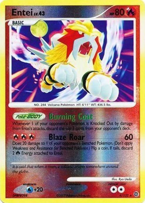 2007 Pokemon Diamond & Pearl Secret Wonders Reverse Holo Entei #4