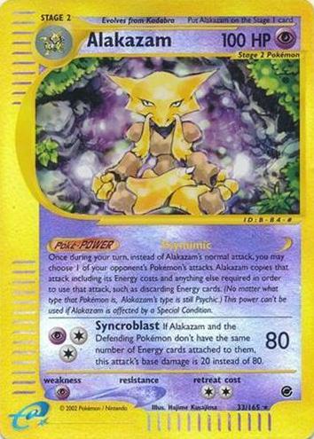 2002 Pokemon Expedition Base Set Reverse Foil Alakazam #33 PSA 10