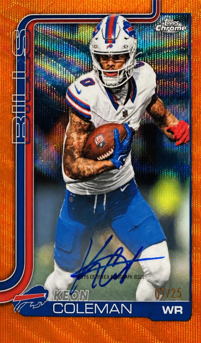 2025 Topps Chrome Football Orange Wave Refractor Keon Coleman #BA-KC