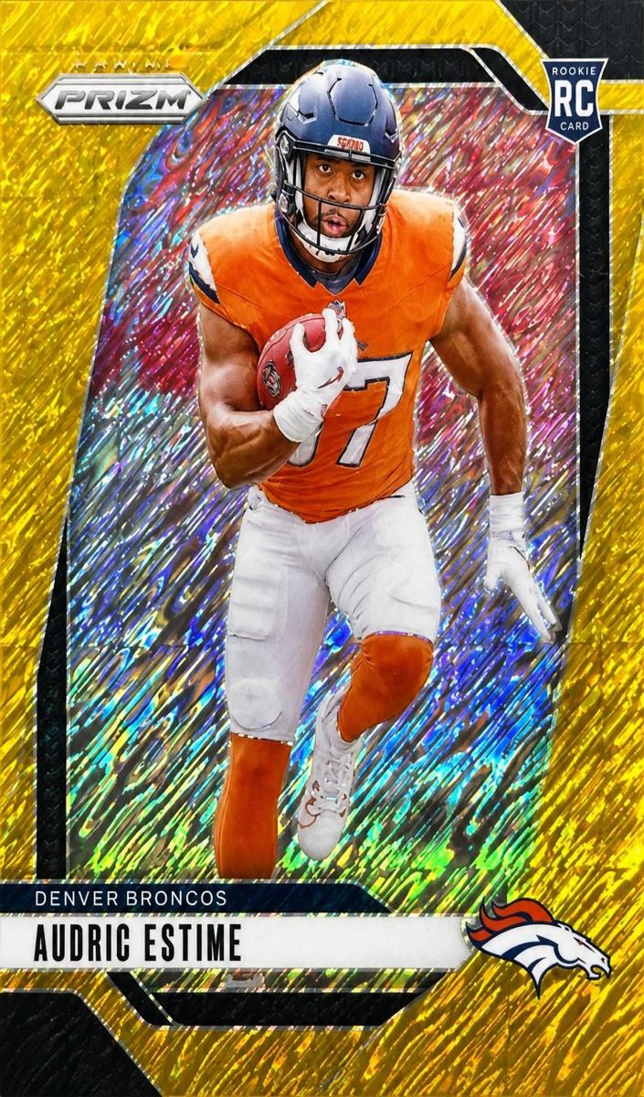 2024 Panini Prizm Football Gold Shimmer Audric Estime #306 PSA 8