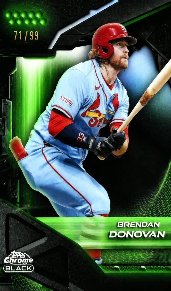 2026 Topps Chrome Black Baseball Green Refractor Brendan Donovan #14