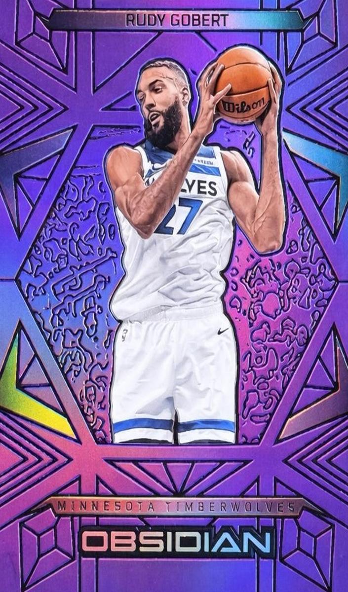 2024 Panini Obsidian Basketball Electric Etch Purple Flood Rudy Gobert #126