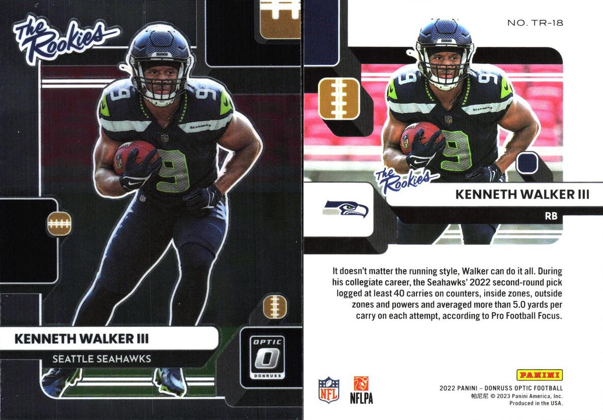 2022 Donruss Optic Football Kenneth Walker III #TR-18 PSA 10
