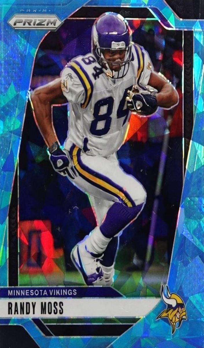 2024 Panini Prizm Football Blue Ice Randy Moss #192 PSA 10