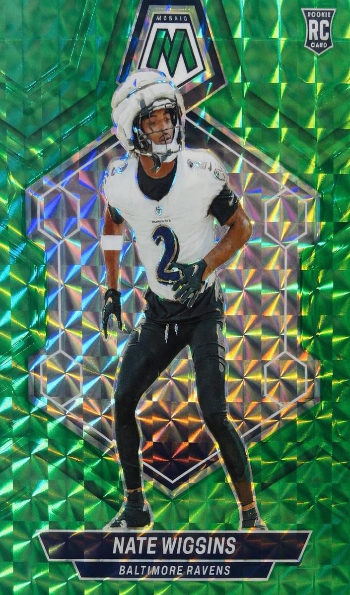 2024 Panini Mosaic Football Green Nate Wiggins #330