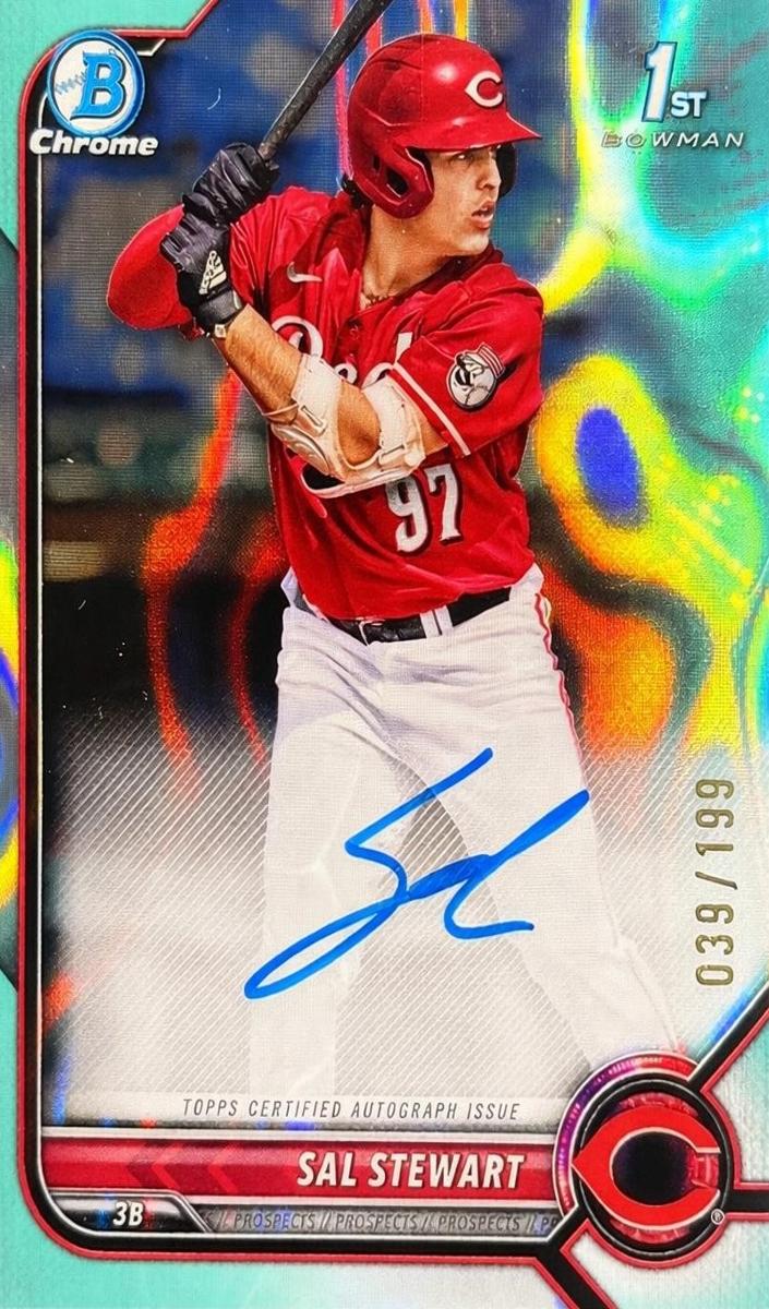 2022 Bowman Draft Baseball Aqua Lava Sal Stewart #CDA-SS BGS 8.5