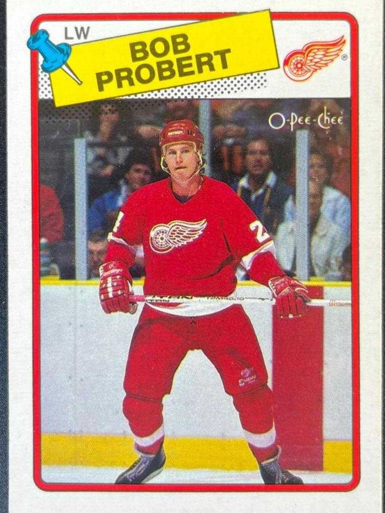 1988 O-Pee-Chee Hockey Bob Probert #181 PSA 8