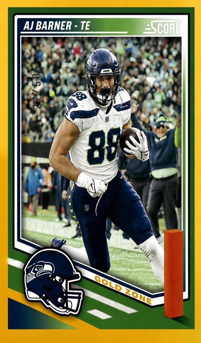 2025 Panini Score Football Gold Zone AJ Barner #82