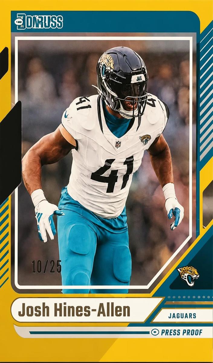 2024 Panini Donruss Football Press Proof Gold Die-Cut Josh Hines-Allen #2