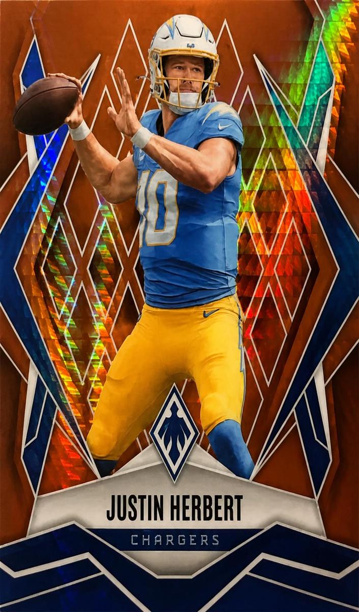 2025 Panini Phoenix Football Orange Hyper Justin Herbert #58
