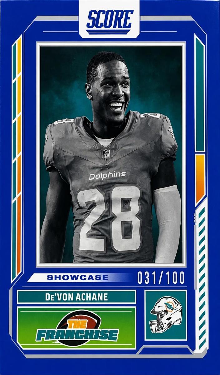 2025 Panini Score Football Showcase De'Von Achane #20