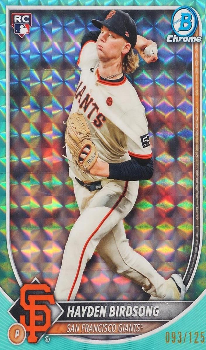 2025 Bowman Chrome Baseball Aqua Geometric Refractor Hayden Birdsong #63