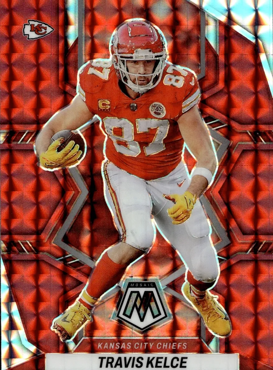 2022 Panini Mosaic Football Red Travis Kelce #97 PSA 10