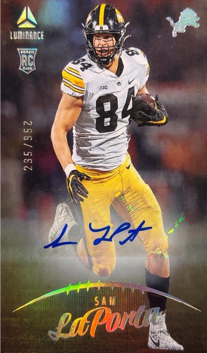 2023 Panini Luminance Football Sam LaPorta #131 PSA 8.5