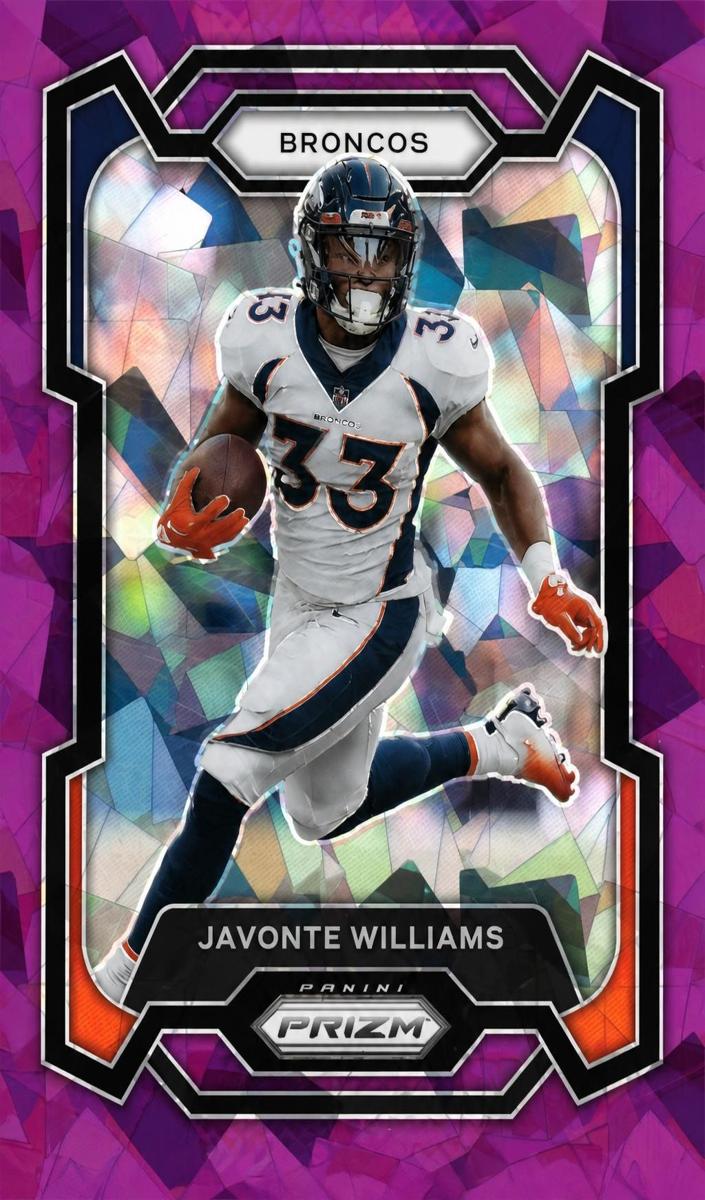 2023 Panini Prizm Football Purple Ice Javonte Williams #86