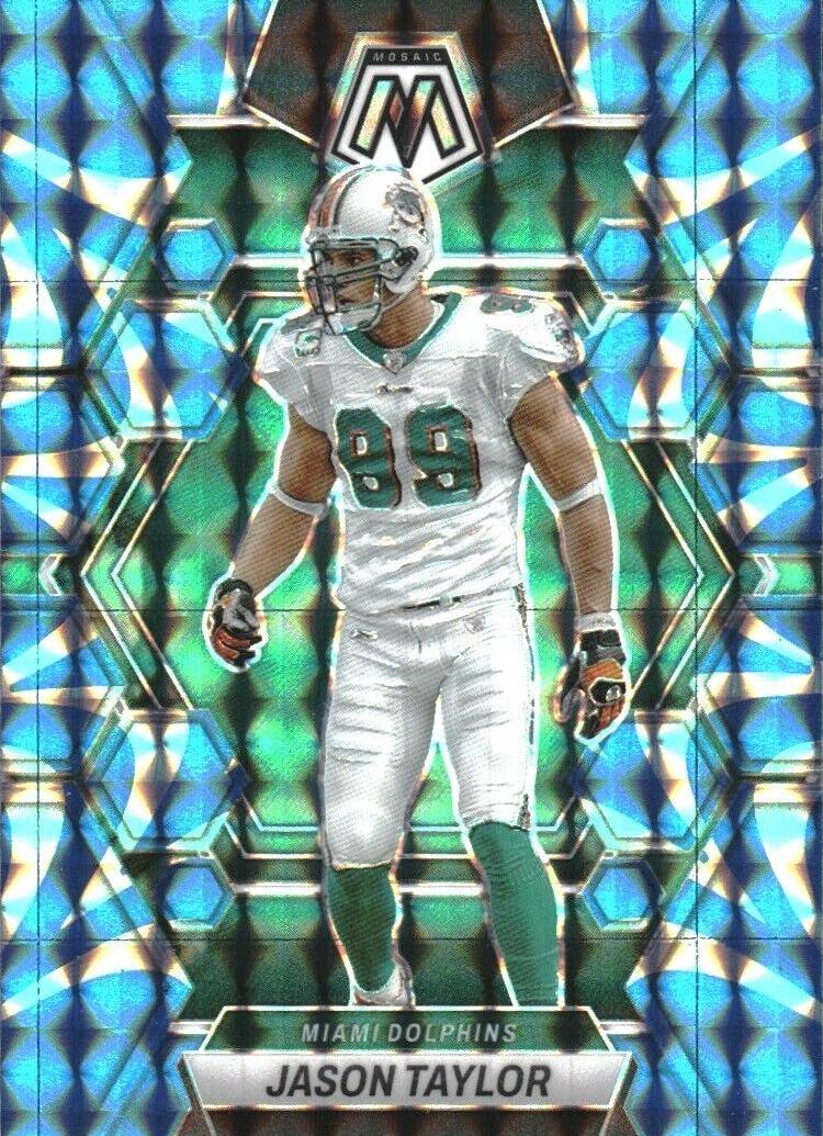 2023 Panini Mosaic Football Reactive Blue Jason Taylor #149