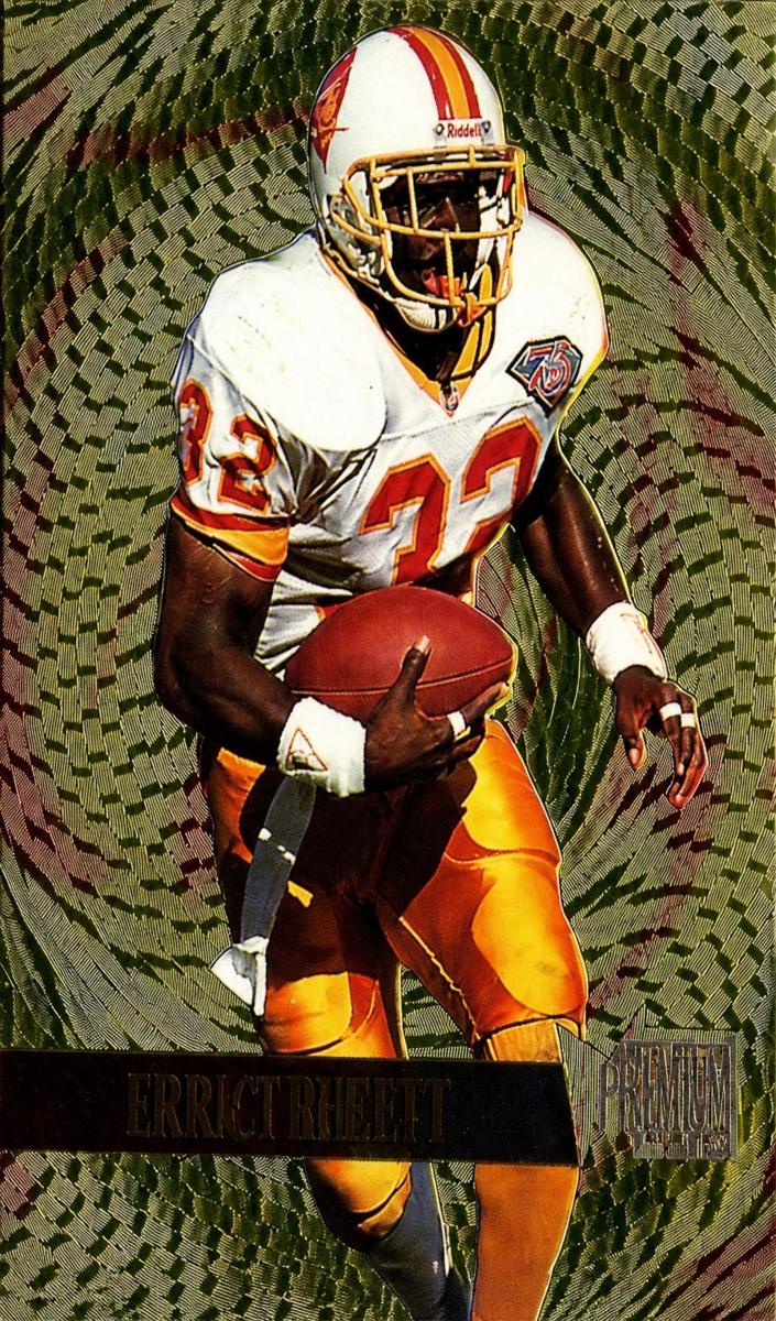 1995 Fleer Metal Football Errict Rhett #13 CGC 5.5