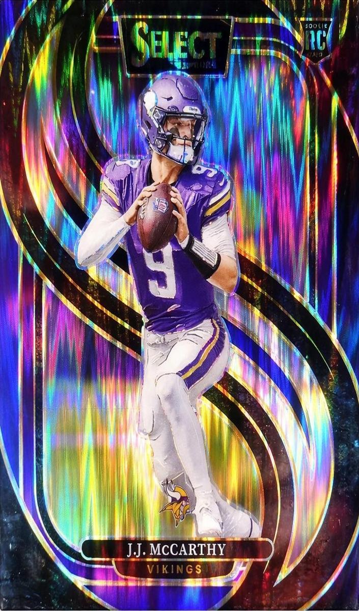 2024 Panini Select Football Black and Blue Shock J.J. McCarthy #134
