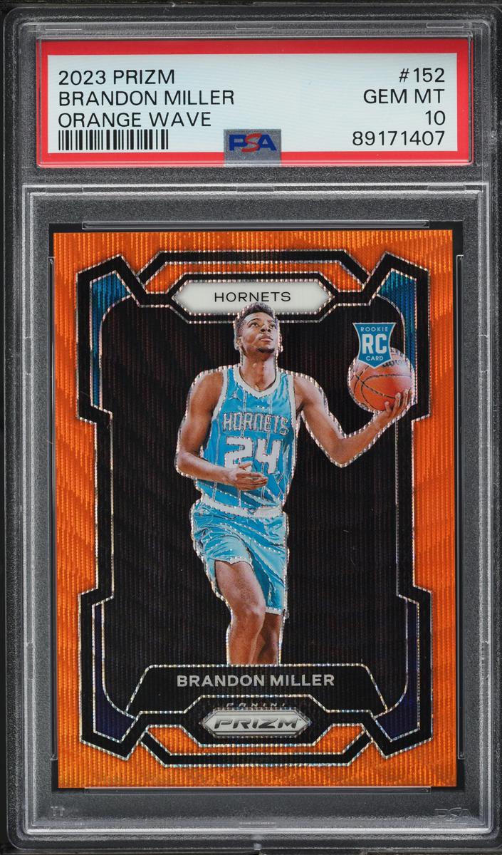 2023 Panini Prizm Basketball Orange Wave Brandon Miller #152 PSA 9