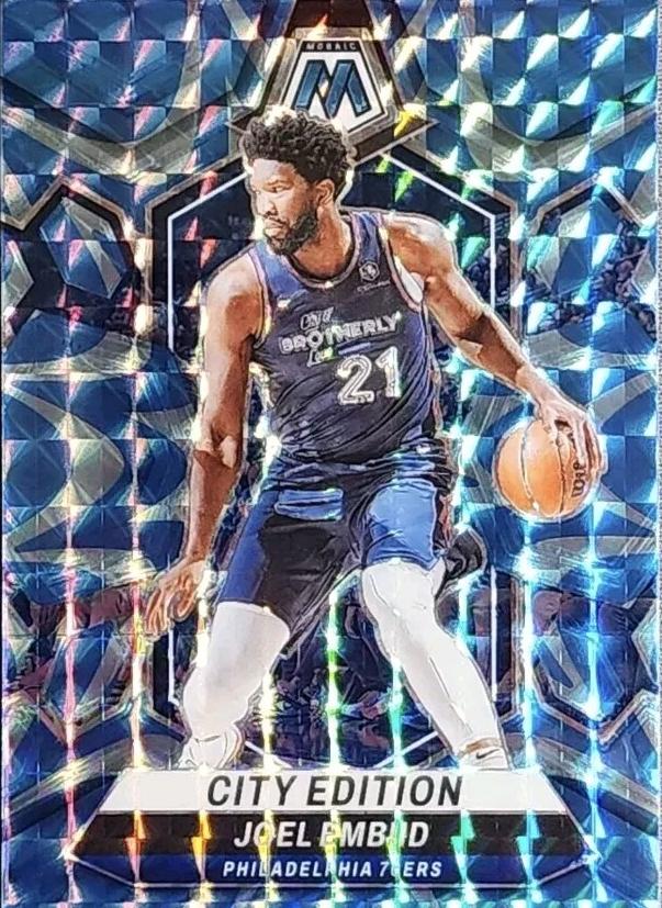 2023 Panini Mosaic Basketball Reactive Blue Joel Embiid #283