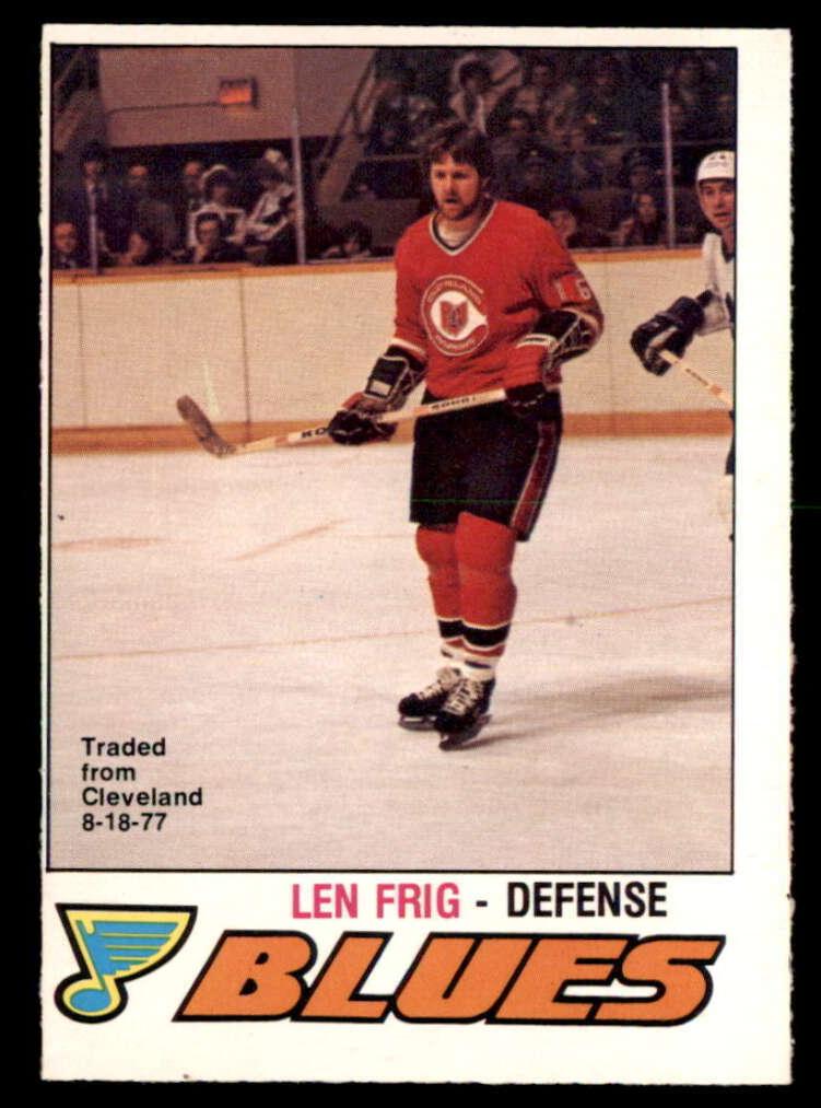 1977 O-Pee-Chee Hockey Len Frig #384 PSA 8