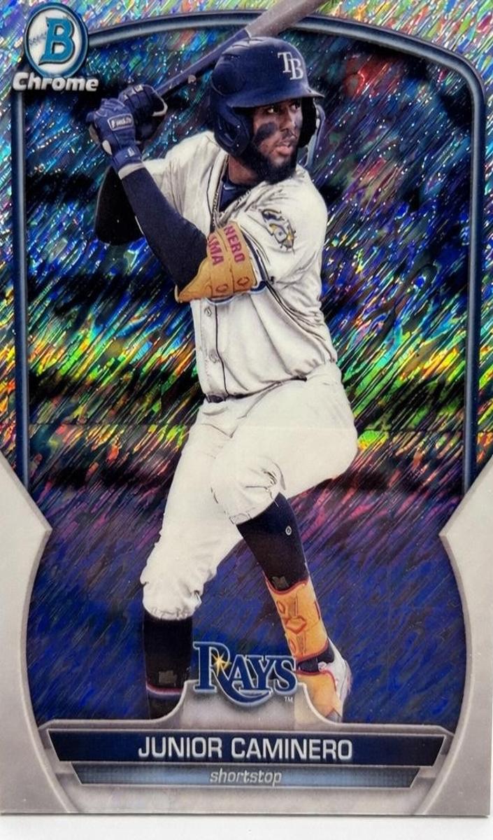2023 Bowman Chrome Prospects Baseball Shimmer Junior Caminero #BCP-162