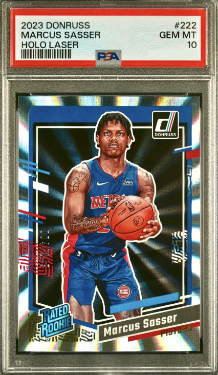 2023 Panini Donruss Basketball Holo Laser Marcus Sasser #222 PSA 9