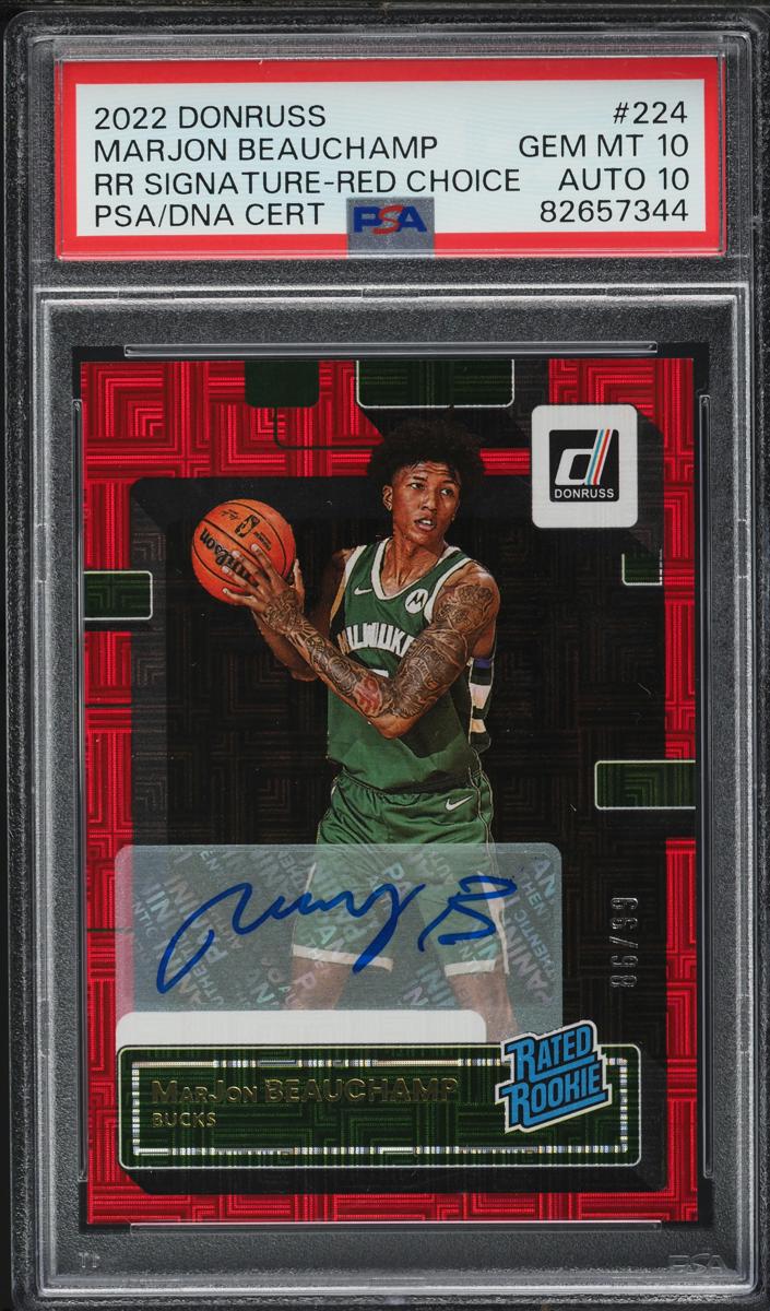 2022 Panini Donruss Basketball Choice Red MarJon Beauchamp #224 PSA 9