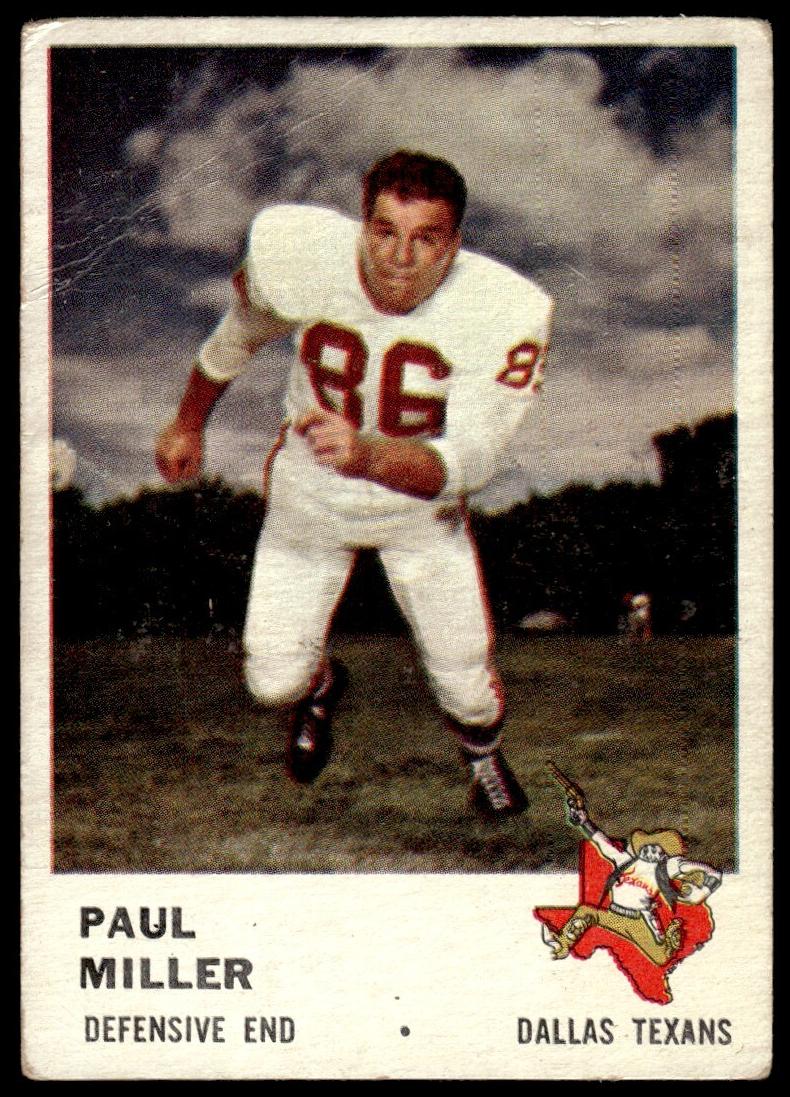 1961 Fleer Football Paul Miller #209