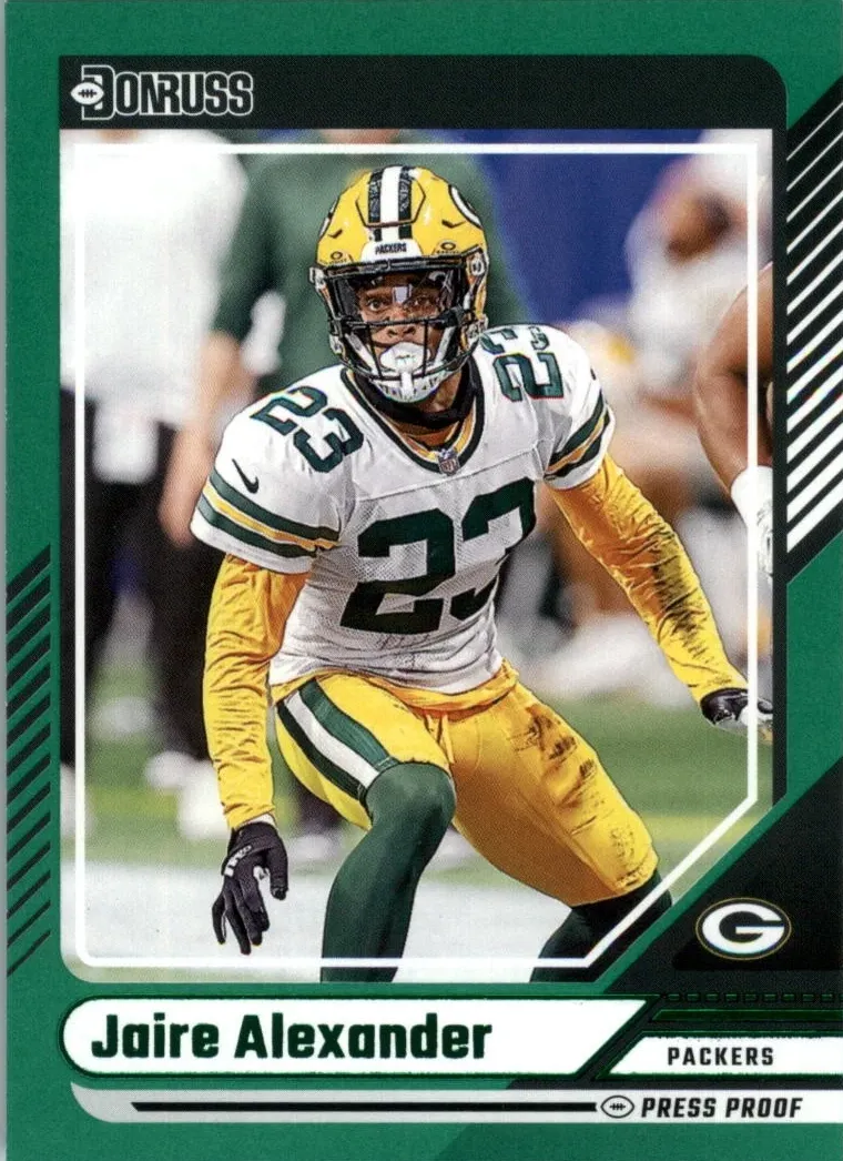 2024 Panini Donruss Football Press Proof Green Jaire Alexander #158