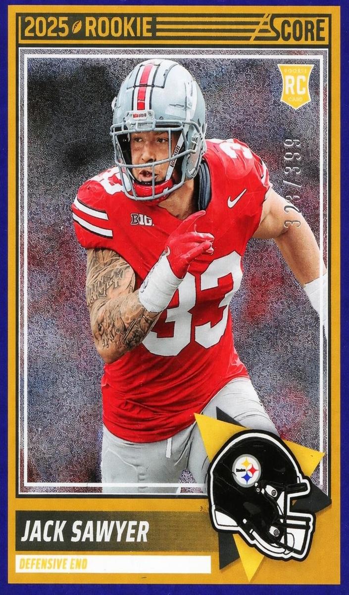 2025 Panini Score Football Dots Blue Jack Sawyer #83