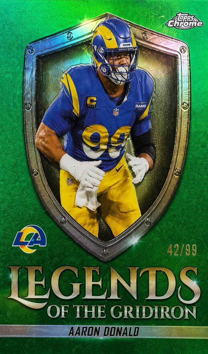 2025 Topps Chrome Football Green Refractor Aaron Donald #LOG-40