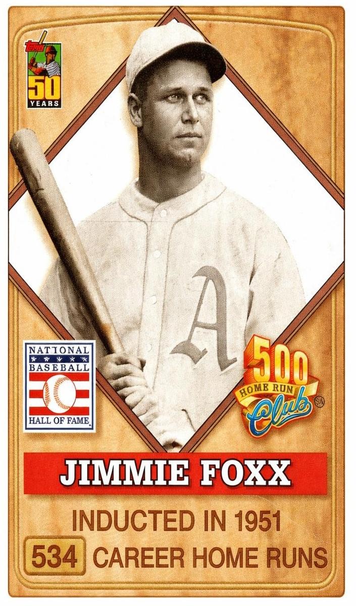 2001 Topps Post Cereal 500 Home Run Club Baseball Jimmie Foxx #3