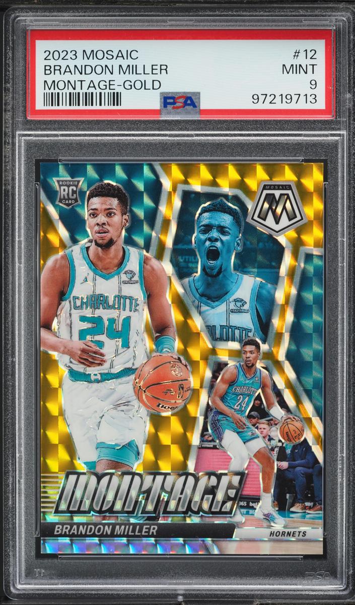 2023 Panini Mosaic Basketball Gold Brandon Miller #12 PSA 9