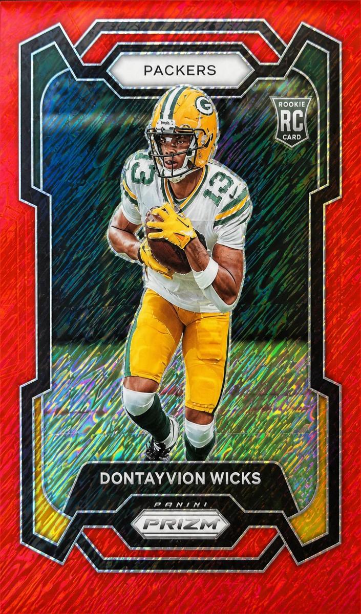 2023 Panini Prizm Football Red Shimmer Dontayvion Wicks #333