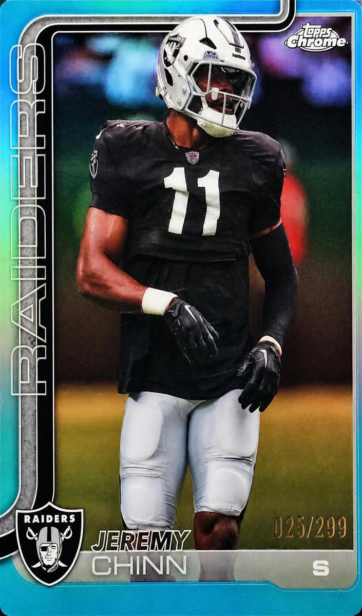 2025 Topps Chrome Football Teal Refractor Jeremy Chinn #184