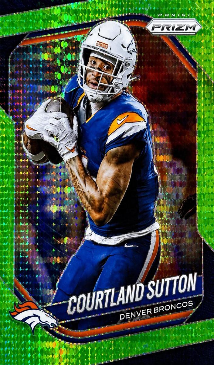2025 Panini Prizm Football Neon Green Pulsar Courtland Sutton #163